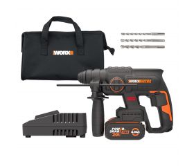 Worx WX381 - Martillo SDS-Plus BL 20V (1bat 2.0Ah)