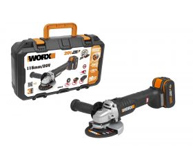 Worx WX813 - Amoladora Brushless 115mm 20V 2Ah 2 bat